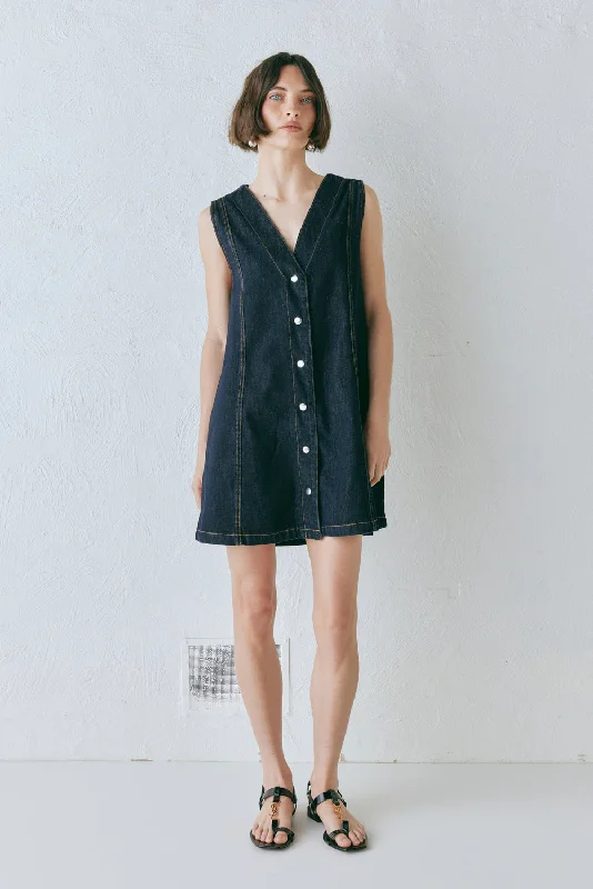 Aston Denim Mini Dress Indigo