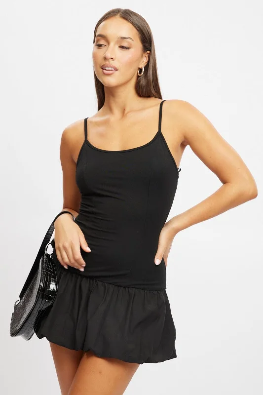 Black Bubble Dress Singlet