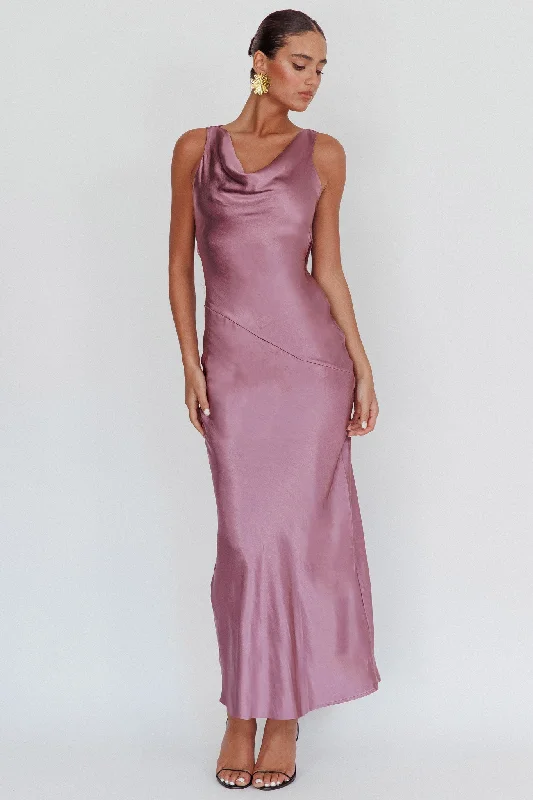 Cassiopeia Open Back Maxi Dress Grape