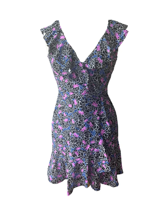 Naples Faux Wrap Dress Scaevola Orchid/Black