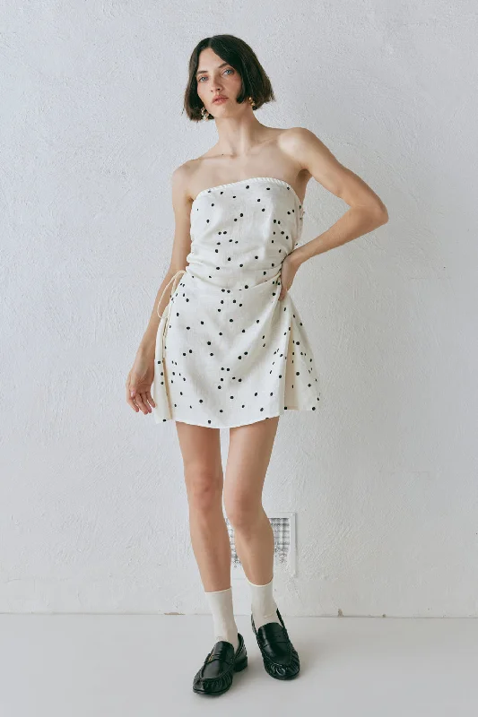 Gaia Linen Mini Dress Dot