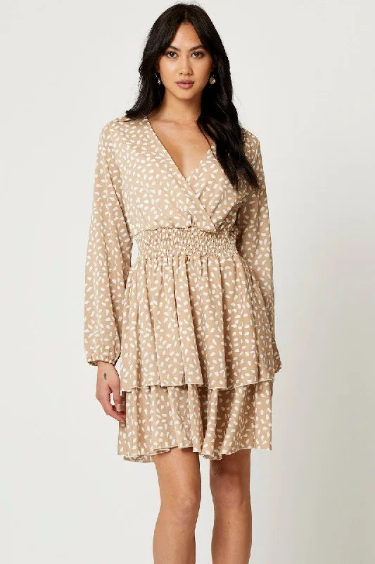 Geo Print Mini Skater Dress