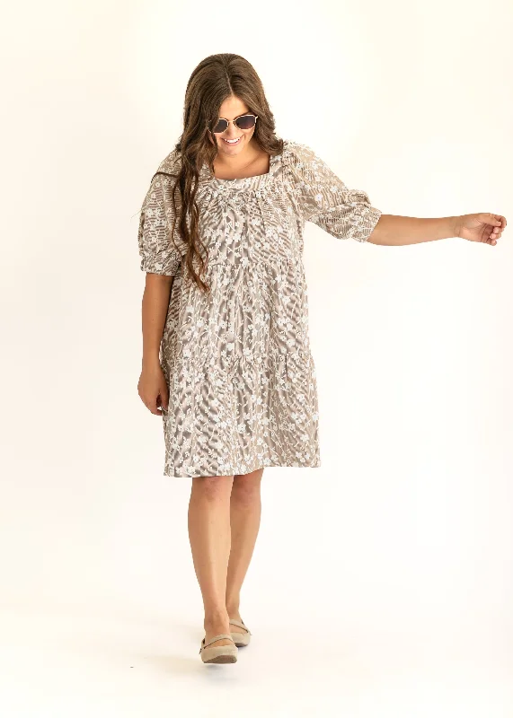 Jacquard Knit Square Neck Dress - FINAL SALE