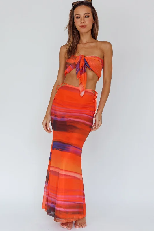 Just Like That Multiway Midi Dress & Scarf Orange