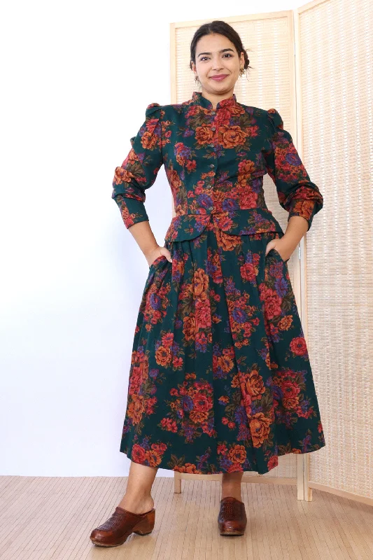 Lanz Floral Flannel Folk Dress L