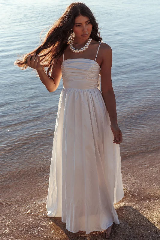 Love Songs Back Bow Maxi Dress White