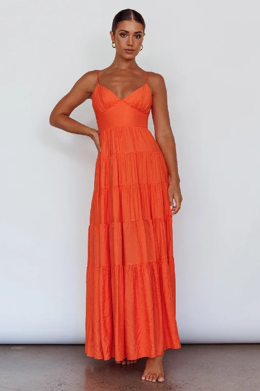 Main Attraction Cami Strap Maxi Dress Tangerine