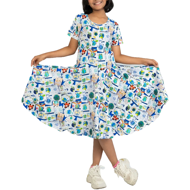 Save The Earth Kids' Art Kids Twirl Dress [FINAL SALE]