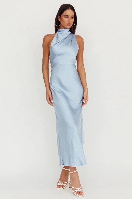 Shana Halterneck Maxi Dress Blue