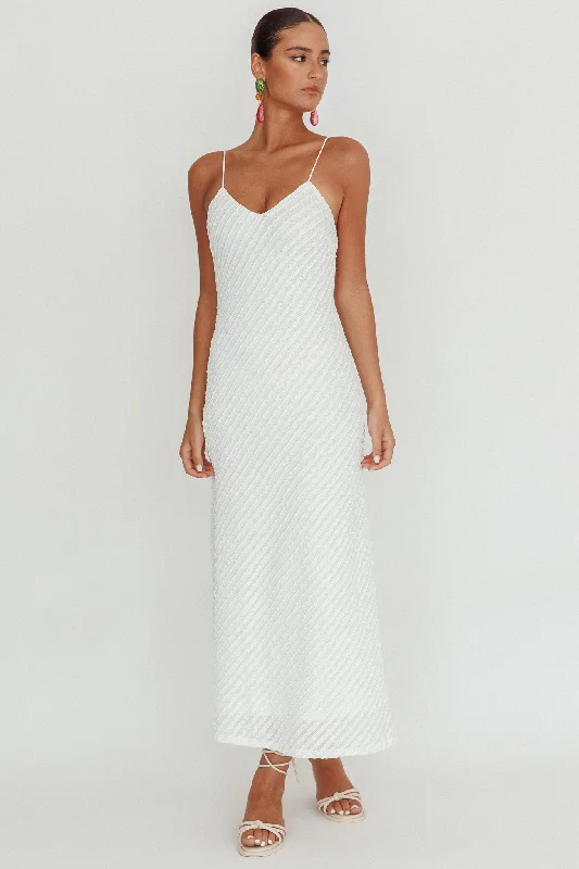 Stasi Textured Maxi Dress White