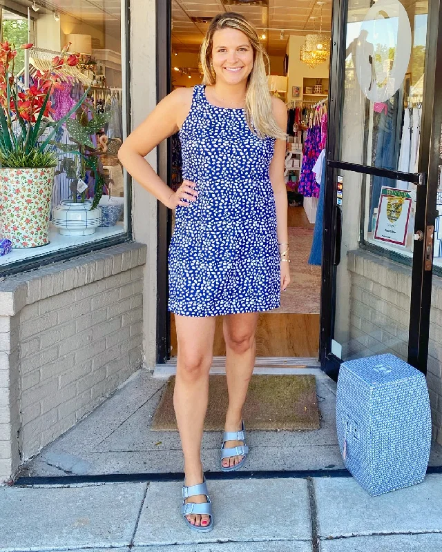 Summer Skort Dress Small Diana's Dot Navy