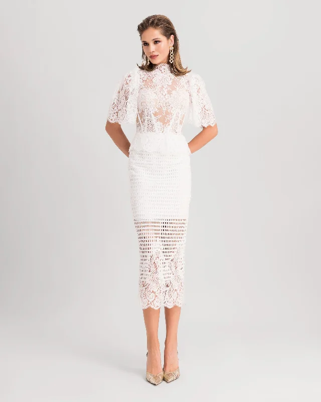 Lace Top Paired With Lace Skirt