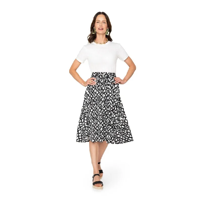 Leota's Women Mindy Skirt Zig Zag Black White