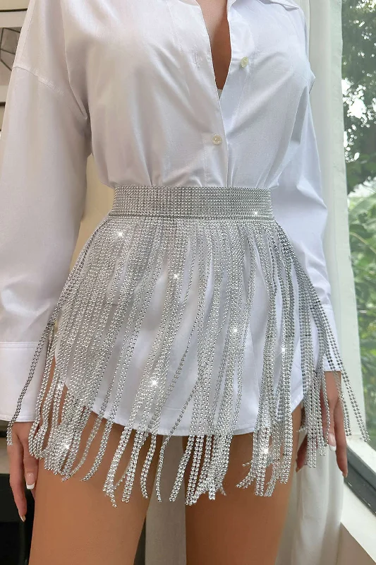 Rhinestone Fringe Skirt